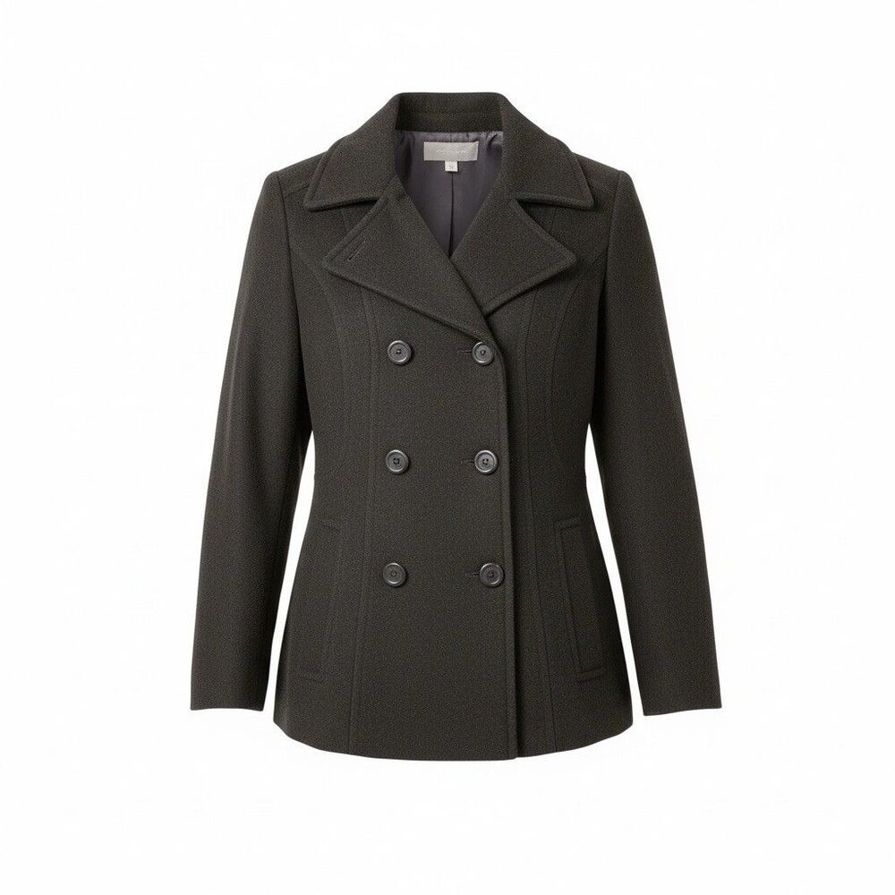 Croft & Barrow Chocolate Brown Wool ￼Women's Double Breasted Peacoat Size XL